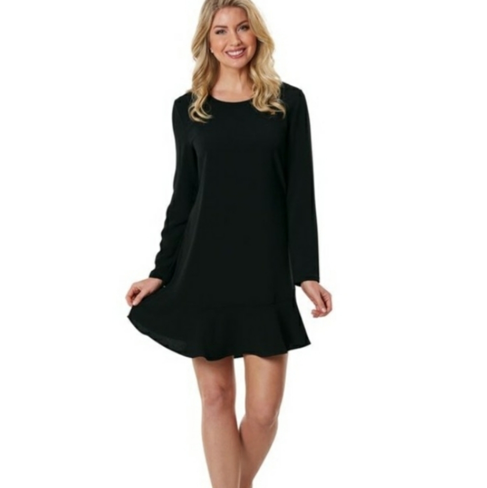 NWT Mud Pie Jesse Flounce Dress Black‎ Small